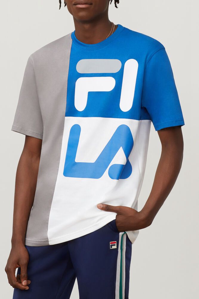 Fila T Skjorte Herre Grå/Blå Indo Crew 412057-ZSG